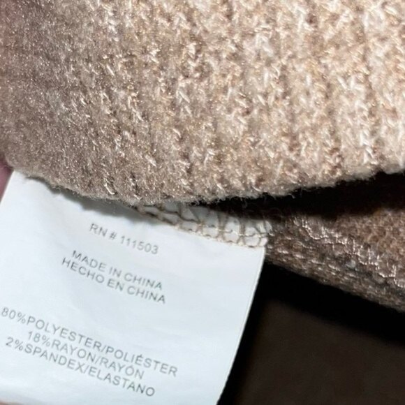 June & Hudson Light Brown Sweater Mock Neck Cozy Button Accent Womens Size 1 - Picture 5 of 5
